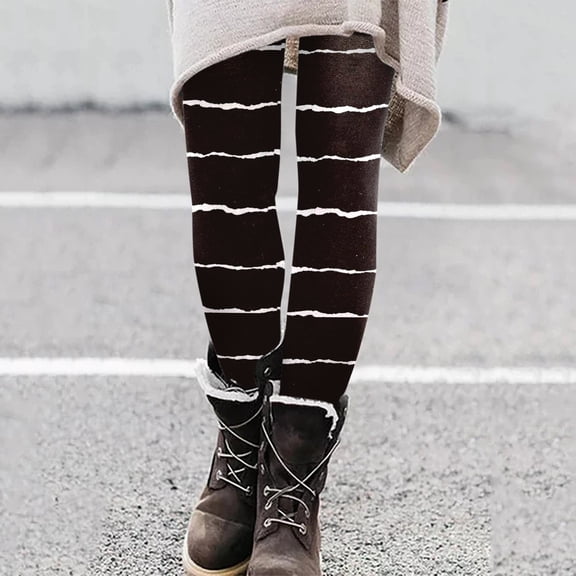 Lolmot Plus Size Leggings for Women Christmas Printed High Waist Tummy Control Brushed Ankle Length Yoga Tights Casual Holiday Going Out Pants