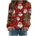 thumbnail image 1 of Up to 65 off!Lolmot Plus Size Merry Christmas Sweatshirts for Women Ugly Christmas Sweater Fleece Lined Graphic Shirts Funny 3D Print Oversized Crewneck Pullover Tops, 1 of 7