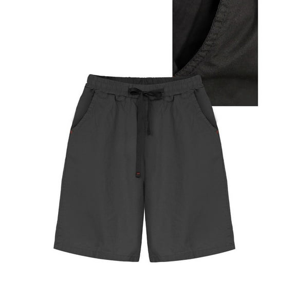 Lolmot Plus Size Shorts for Women Drawstring Elastic Waist Shorts Solid Wide Leg Pants Summer Casual Loose Lightweight Cotton Linen Shorts with Pockets