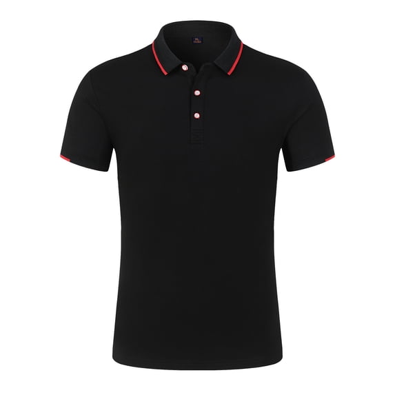 Lolmot Polo Shirts for Men Business Casual Polo Shirt Summer Lapel Golf Classic Fit Short Sleeve Button Stripe T-Shirts Tops Blouse