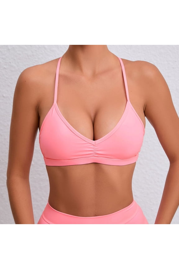 Lolmot Racerback Bras for Women Strappy Sports Bra Sexy Crisscross Back Medium Support Yoga Bra