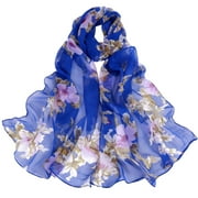 Lolmot Scarfs for Women Lightweight Chiffon Scarves Elegant Floral Pattern Sheer Scarfs Shawls Wraps Sunscreen Shawls