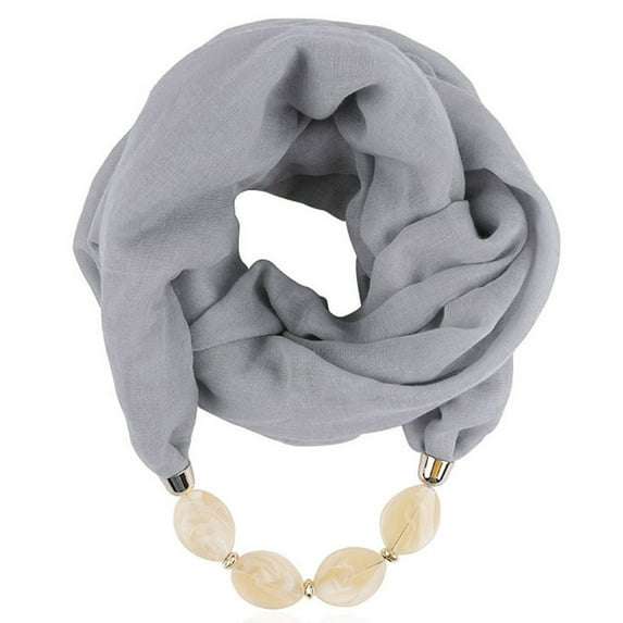 Lolmot Scarfs for Women Lightweight Cotton Linen Necklace Pendant Scarf Bali Yarn Vintage Ethnic Style Circle Neck Wrap Scarves