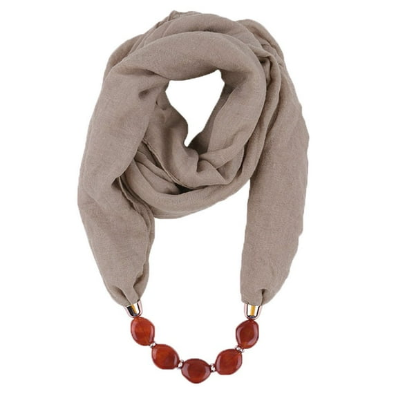 Lolmot Scarfs for Women Lightweight Cotton Linen Necklace Pendant Scarf Bali Yarn Vintage Ethnic Style Circle Neck Wrap Scarves