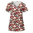 thumbnail image 1 of Lolmot Scrubs for Women Medical Working Uniform T-Shirt Short Sleeve V-Neck Christmas Print Pullover Tops with Pockets, 1 of 4