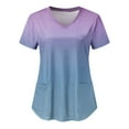 thumbnail image 1 of Up to 65 off!Lolmot Scrubs for Women Tops Short Sleeve Nurse Working Uniform with Pockets Gradient V Neck Medical Scrub Shirt Ombre Holiday Blouse, 1 of 3