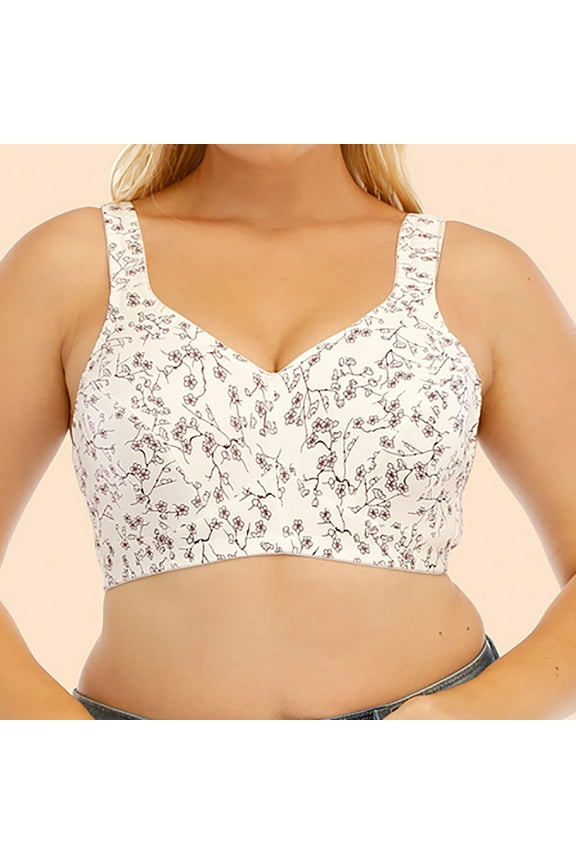 Lolmot Sculpting Uplift Bra Women Fashion Deep Cup Bra Hide Back Fat Full Coverage Bra Push Up Sports Bras Print Low Cut Support Curvy Bra