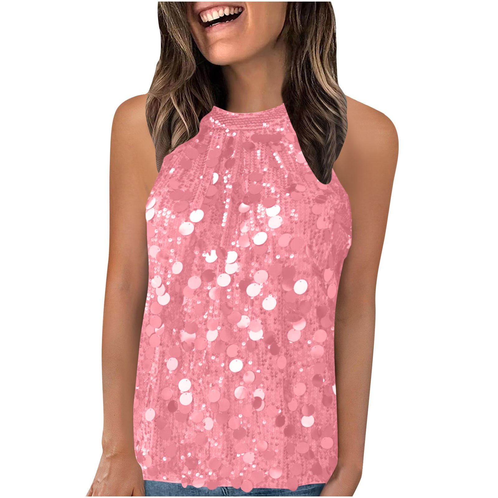 Sparkling Sequin Camisole Party Top