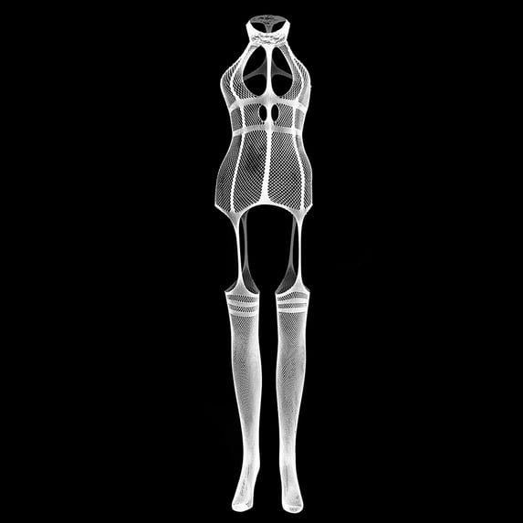 Under $5.00,Lolmot Sexy Lingerie for Women Womens Fishnet Bodysuit Lingerie Crotchless Mesh Netting Stockings Chemise Hollow Out Babydoll Lingerie Christmas Valentines Gifts