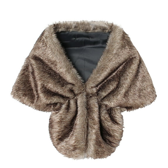 Lolmot Shawls and Wraps for Weddings Faux Fur Shawl Bridal Fur Stoles Scarf Wraps for Evening Party/Bridal/Wedding