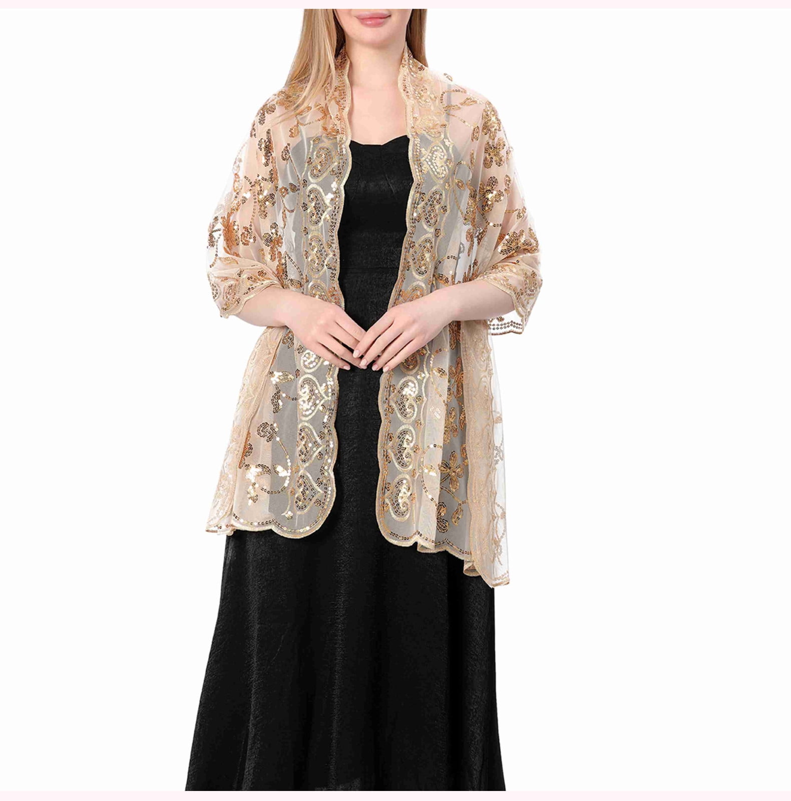 sequin shawl wrap