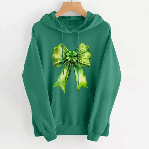 Up to 65 off!Lolmot St Patrick's Day Hoodies for Women Fleece Lined Pullover Sweater Irish Shamrock St. Patty Shirts Holiday Long Sleeve Hooded Sweathirts Spring Green Tops