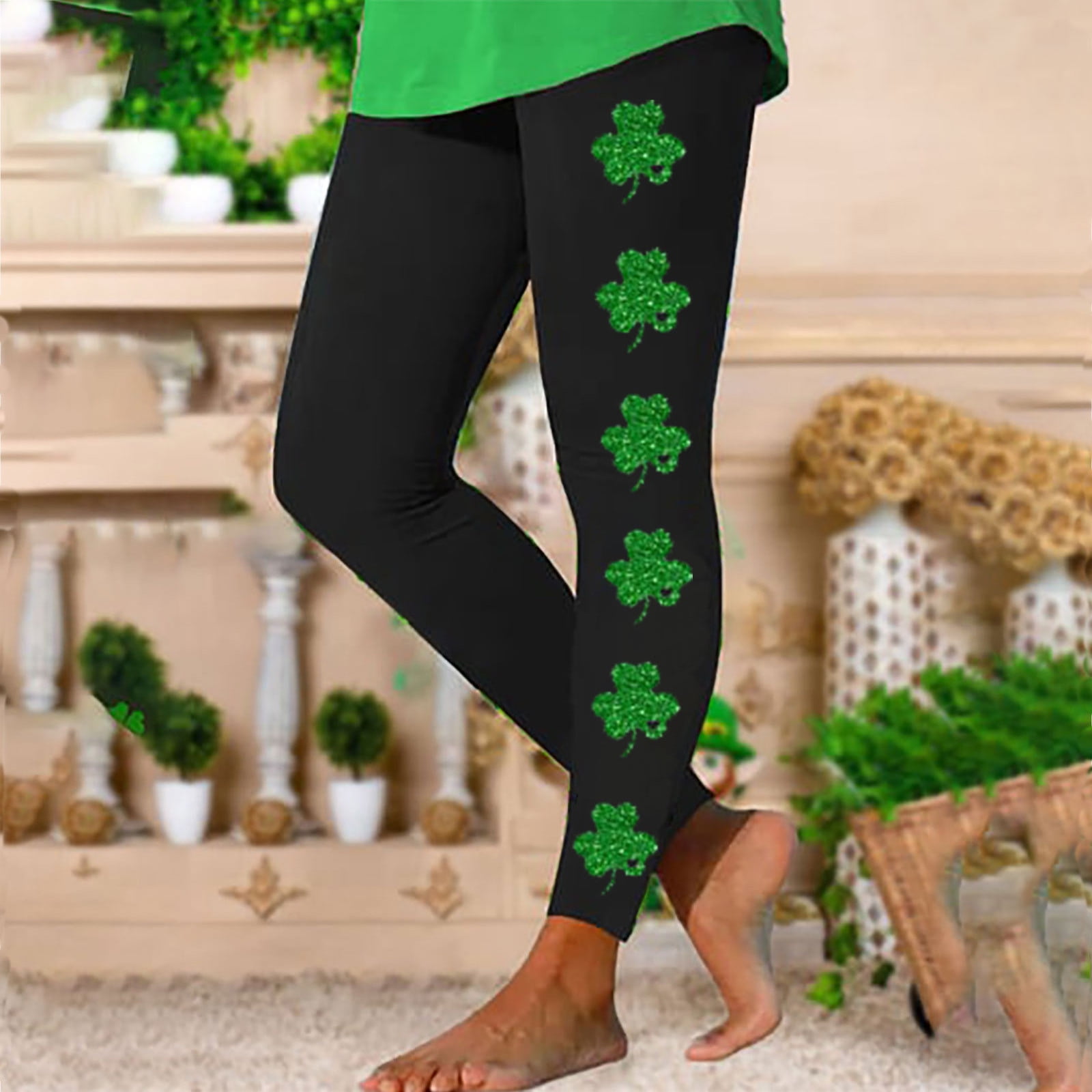 Lolmot St Patricks Day Leggings for Women High Waist Printed Yoga Pants