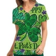 thumbnail image 1 of Lolmot St Patricks Day Scrubs for Women V Neck Short Sleeve T Shirt Blouse Nurse Gift Irish Festival Comfortable Easy Fit Lightweight Nursing Working Uniform Holiday Tops with Pockets, 1 of 5