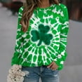 thumbnail image 1 of Up to 65 off!Lolmot St Patricks Day Sweatshirt for Women Fashion Tye-Dye Shirt Pullover Loose Fit Shamrock Clover Print Shirts Casual Irish Gift Holiday Long Sleeve Tops, 1 of 3