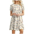 thumbnail image 1 of Lolmot Summer Dresses for Women 2023, Plus Size Casual Swing Dress Short Sleeve Print Loose Flowy Sundress, 1 of 5