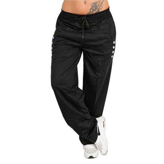 Lolmot Sweatpants Women Summer Autumn Wide Leg Yoga Sports Loose Casual Drawstring Long Pants Trousers, Ladies Stretch Elastic Waist with Pockets