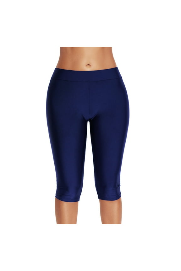Swim Pants for Women High Waisted Tummy Control Swimming Leggings Stretch Swim Capris Sporty Swim Board Shorts