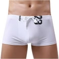 thumbnail image 1 of Lolmot Swimming Briefs for Men, Men's Sexy Low Waist Solid Color Drawstring Quick Dry Swimming Briefs Beachwear Swimming Trunks, 1 of 5