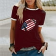thumbnail image 1 of Up to 65 off!Lolmot T Shirts for Women Loose Fit Patriotic Shirts Summer Casual Short Sleeve Football American Flag Graphic Tees Tops Teen Girl Clothes, 1 of 4