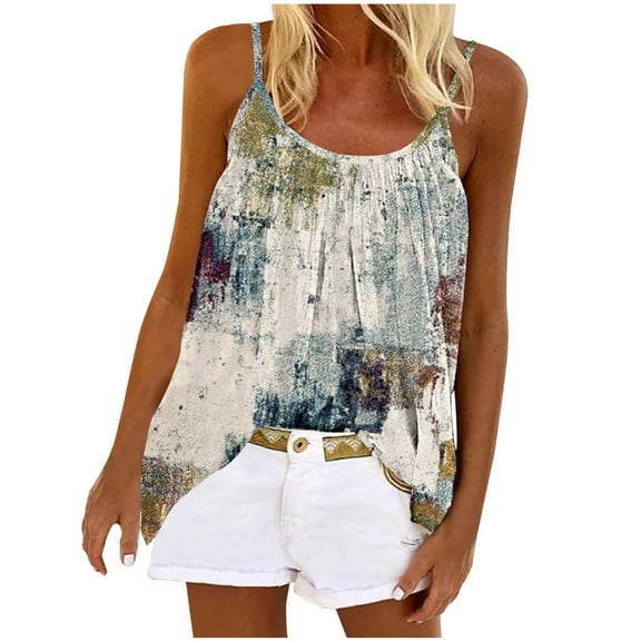 Lolmot Tank Tops for Women Casual Summer Sexy Print Sleeveless Camisole T-Shirt Casual Vest Tees Tops Tank Tops