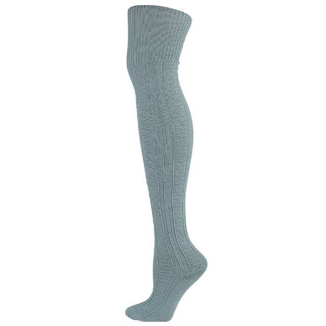Lolmot Thigh High Socks for Women Cotton Knit Over the Knee Socks Boot ...