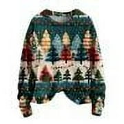 YTCAMLO Up to 65 off!Lolmot Ugly Christmas Sweater for Women Cute Santa Tree Flower Christmas Sweater 3D Knitted Pullover Tops Holiday Gifts Funny Xmas Sweatshirts