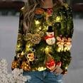 thumbnail image 1 of Up to 65 off!Lolmot Ugly Christmas Sweaters for Women Plus Size Christmas Sweater,Funny Snowman Lights Christmas Tree Print Pullover Tops Xmas Ugly Sweater for Winter Gatherings, 1 of 4