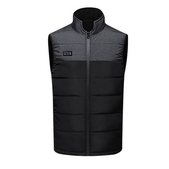 Lolmot Unisex Plus Size Heated Vest 21-Zone USB Charging Full Zip Patchwork Sleeveless Winter Thermal Quilted Waistcoat