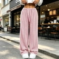 thumbnail image 1 of Lolmot Wide Leg Lounge Pants Women Fashion Ribbed Knit Loose Fit Sweat Pants with Drawstring Stretch Autumn Pajama Pants, 1 of 9