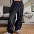 thumbnail image 1 of Lolmot Wide Leg Pants for Women Cargo Work Pants Running Light Joggers Hip Hop Pockets Loose Fitting Sport Elastic Waist Sweatpants Baggy Y2K Cargo Pants Parachute Pants, 1 of 5