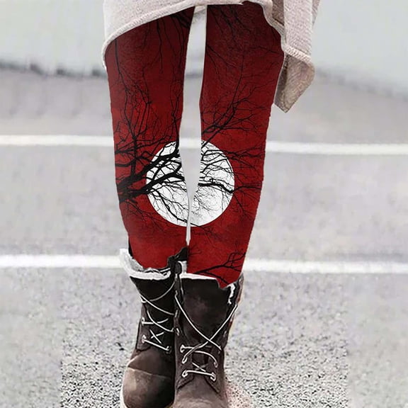 Lolmot Winter Pants for Women Warm, Women High Waist Halloween Print Leggings Basic Causal Yoga Workout Running Gym Leggings Thermal Tights Pants