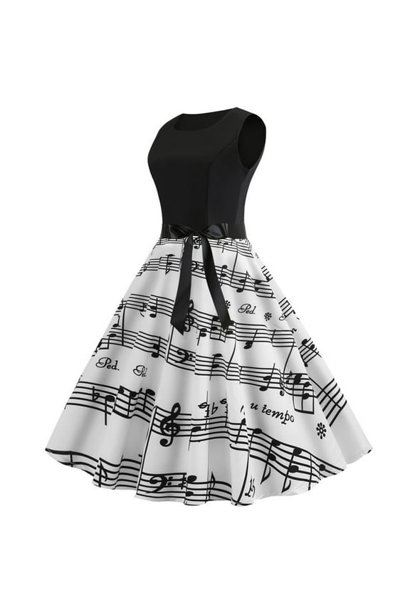 Lolmot Women 50s 60s Vintage Sleeveless Polka Dot Solid Color Cocktail Swing Dress Retro Audrey Hepburn Evening Rockabilly Prom Party Dress Formal A-line Mid-Length Dress