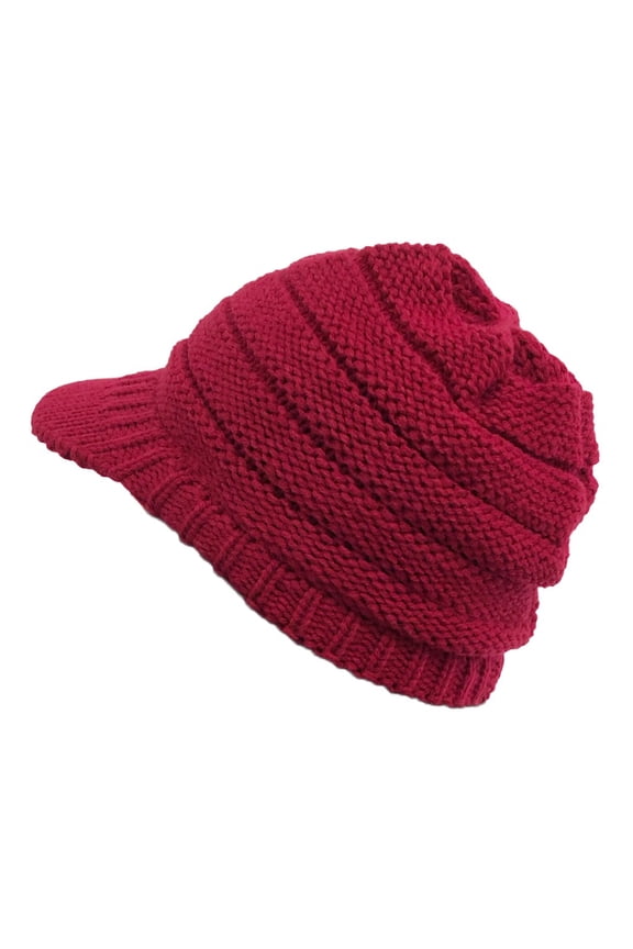 Lolmot Women Beanie Hats Winter Stitching Crochet Cap Peaked Hats Women Cap Plush Knitted Solid Color Outdoor Baseball Caps Winter Warm Hats