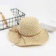 thumbnail image 1 of Lolmot Women Fashion Summer Straw Hat Sun Hat Folding Travel Beach Cap Sun Protection Wide Brim Travel Bucket Hats, 1 of 5