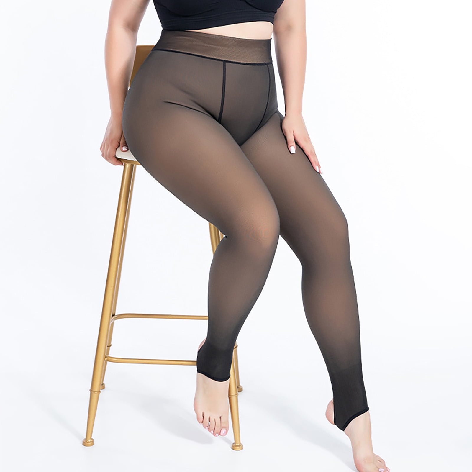 Dndkilg Plus Size Maternity Leggings Skin Color Sheer Skin Tone Warm Tights  for Women Plus Size High Waisted Tall Thermal Pantyhose Green M