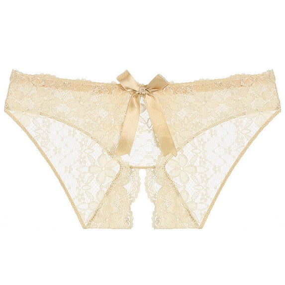 Lolmot Women Soft Sexy Underwear,Women Sexy Floral Lace Panty Underwear Brief Crotchless Thong Lingerie