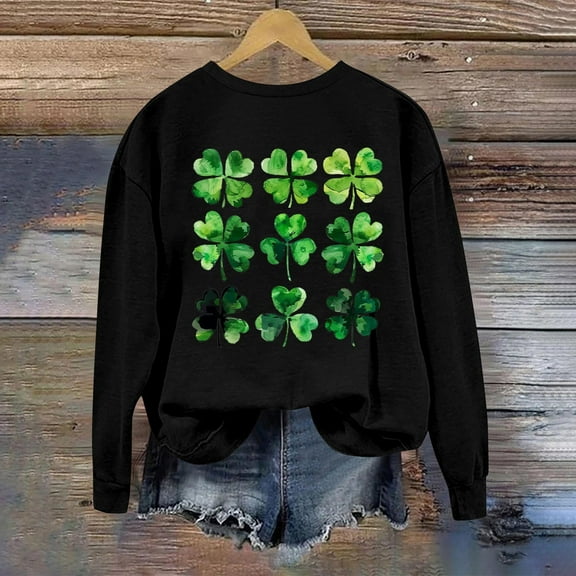 Up to 65 off!Lolmot Women St Patrick's Day Sweatshirts Shamrock Sweater Pullover Clover Print Casual Irish Long Sleeve Tops