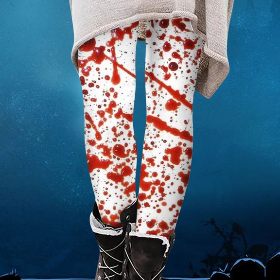 Lolmot Women Vintage Halloween Leggings High Waisted Tight Leggings Pants Winter Warm Slim Boots Pants Holiday Leggings Tights
