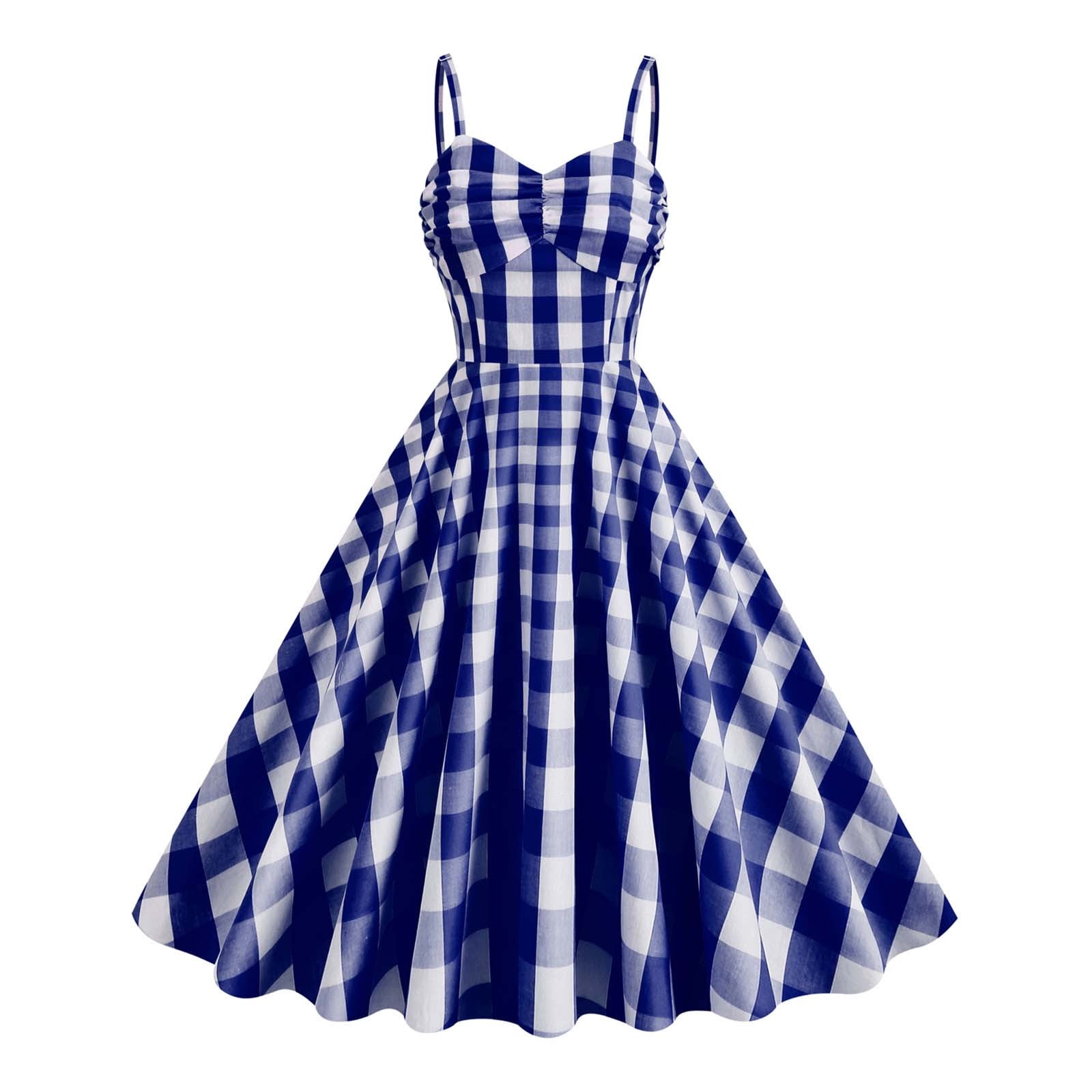Lolmot Women Vintage Plaid Polka Dot 1950s Rockabilly Halter Audrey Hepburn Dress Retro Classic Pleated Swing Dress Evening Party Cocktail Dress - Walmart.com Lolmot Women Vintage Plaid Polka Dot 1950s Rockabilly Halter Audrey Hepburn Dress Retro Classic Pleated Swing Dress Evening Party Cocktail Dress - Walmart.com