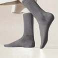 thumbnail image 1 of Lolmot Women's 100% Cotton Socks Unisex Solid-Color Comfortable Breathable Knit Mid-Calf Socks Soft Stretchy Casual Daily Dress Socks, 1 of 6