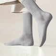 thumbnail image 1 of Lolmot Women's 100% Cotton Socks Unisex Solid-Color Comfortable Breathable Knit Mid-Calf Socks Soft Stretchy Casual Daily Dress Socks, 1 of 5
