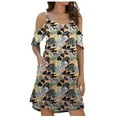 thumbnail image 1 of Lolmot Women's Boho Floral Print Suspenders Midi Dress Summer Sleeveless Off the Shoulder Beach Sundress Smocked Tiered Casual Crew Neck Dress, 1 of 4