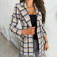 thumbnail image 1 of Lolmot Women's Casual Blazers Lapel Plaid Suit Coat Long Sleeve Open Front Button Work Office Solid Color Blazer Jackets with Pockets, 1 of 5
