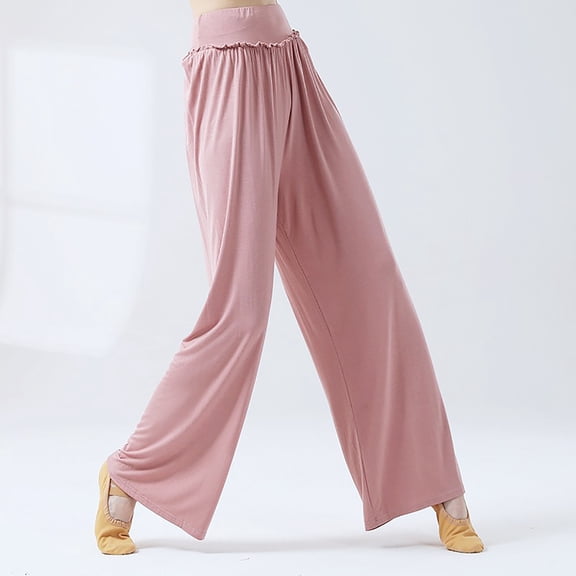 Lolmot Women's Casual Loose Wide Leg Pants Yoga Sweatpants Comfy High Waisted Sports Athletic Lounge Pants Modal Palazzo Dance Pants for Ballet, Work Out, Yoga