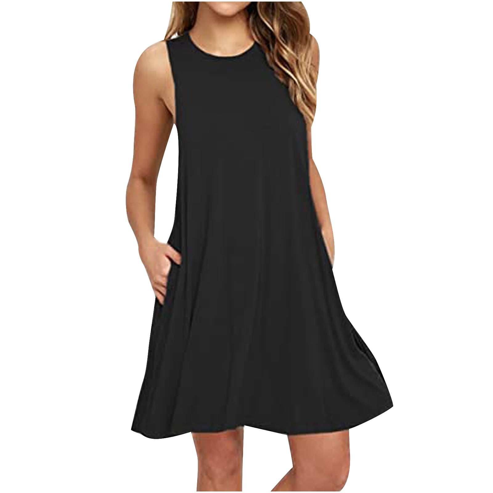 Size Tank Dress Pockets