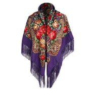 Lolmot Women's Fashion Shawls Scarves with Tassel Traditional Russian Style and Ukrainian Style Scarves Shawls