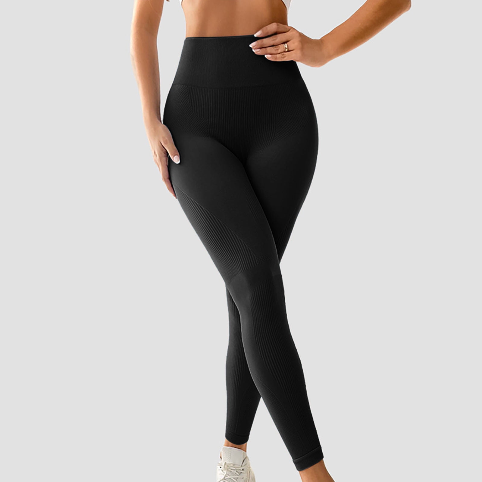 Lolmot Flared Leggings for Women Yoga Pants Plus Size Casual Solid Color  Elastic High Waist Slim Pants Yoga Stretch Pencil Pants Bootleg Gym Workout