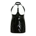 thumbnail image 1 of Up to 65 off!Lolmot Women's Lingerie Set Fun Black PU Leather Mini Bodycon Dress Nightwear Sexy Cut Out Chain Linked Choker Lingerie Set, 1 of 3