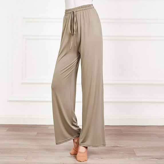 Lolmot Women's Modal Yoga Pants Wide Leg Dance Pants Loose Comfy Modal Elastic Waist Lounge Running Straight Pants Active Casual Sweatpants Gym Joggers Pants